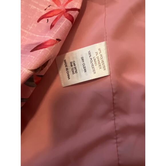 Rachel Zoe Women’s Suit Set Pink Floral Tropical Size Large Blazer NWT - Picture 11 of 12